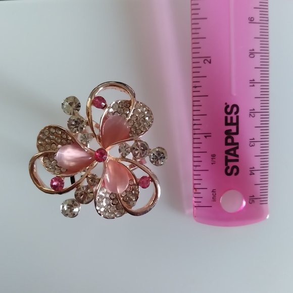 Pretty in Pink Flower Scarf Ring - Picture 6 of 6